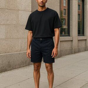 Wrangler Mens Size 34 Navy Blue Pleated Comfort Solutions Series Chino Shorts